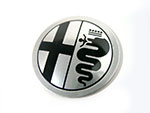 Wheel badge Alfa Romeo silver 48mm