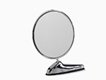 Outside rear view mirror round chrome with Alfa badge