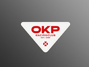 Adesivo OKP RACING CLUB  120 x 70mm BIANCO