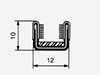 Side window guide felt 12mm  (per meter)