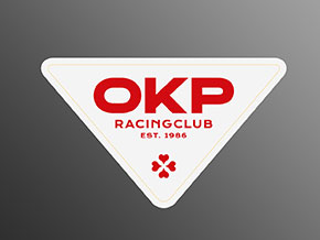 Adesivo OKP RACING CLUB  200 x 105mm BIANCO