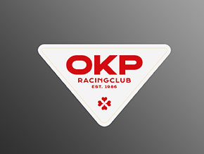 Adesivo OKP RACING CLUB  160 x 95mm BIANCO